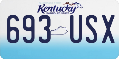 KY license plate 693USX