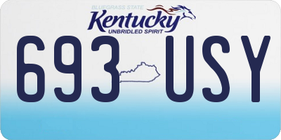 KY license plate 693USY