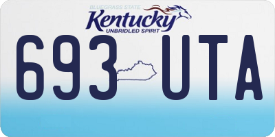 KY license plate 693UTA