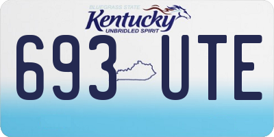 KY license plate 693UTE