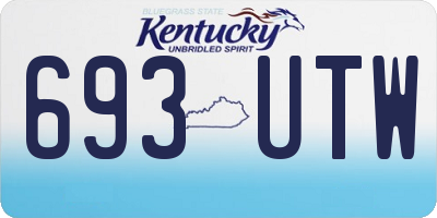 KY license plate 693UTW