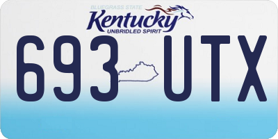 KY license plate 693UTX