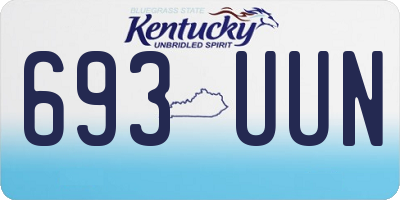 KY license plate 693UUN