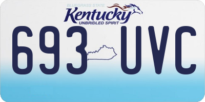 KY license plate 693UVC