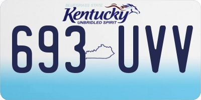 KY license plate 693UVV
