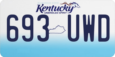 KY license plate 693UWD