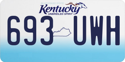 KY license plate 693UWH