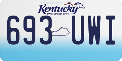 KY license plate 693UWI