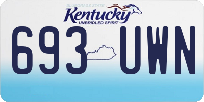 KY license plate 693UWN