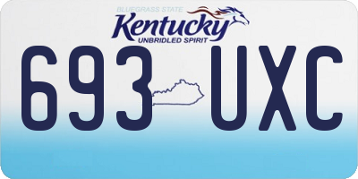 KY license plate 693UXC