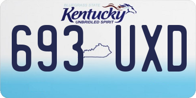 KY license plate 693UXD