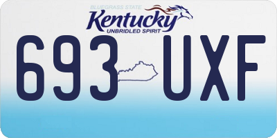 KY license plate 693UXF