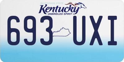 KY license plate 693UXI