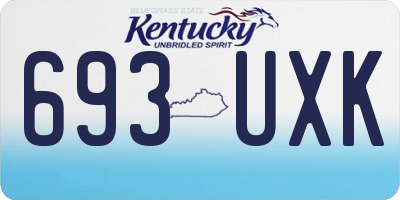 KY license plate 693UXK
