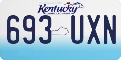 KY license plate 693UXN