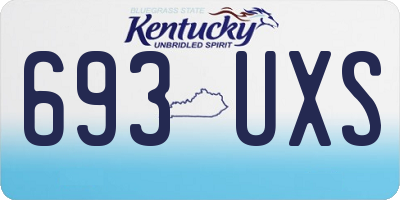 KY license plate 693UXS