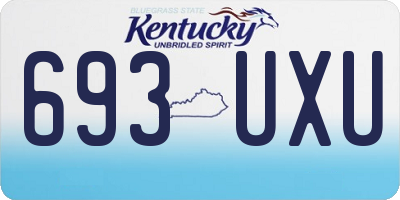 KY license plate 693UXU