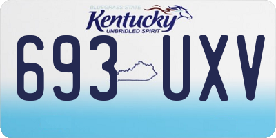 KY license plate 693UXV
