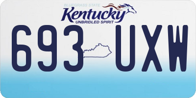 KY license plate 693UXW