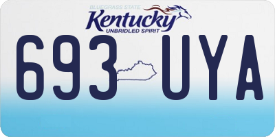 KY license plate 693UYA