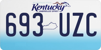 KY license plate 693UZC