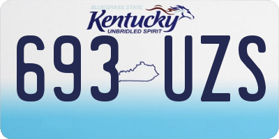 KY license plate 693UZS