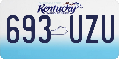 KY license plate 693UZU