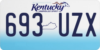 KY license plate 693UZX
