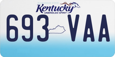 KY license plate 693VAA