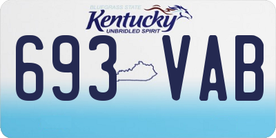 KY license plate 693VAB