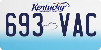 KY license plate 693VAC