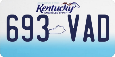 KY license plate 693VAD