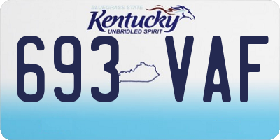 KY license plate 693VAF