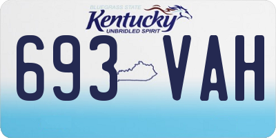 KY license plate 693VAH