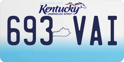 KY license plate 693VAI