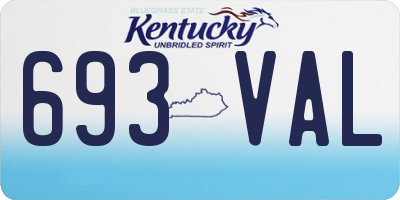 KY license plate 693VAL