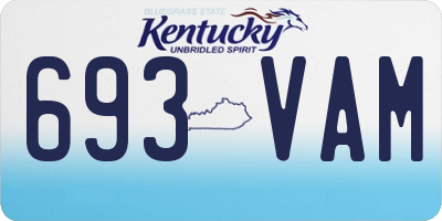 KY license plate 693VAM