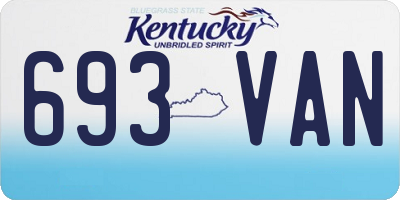 KY license plate 693VAN