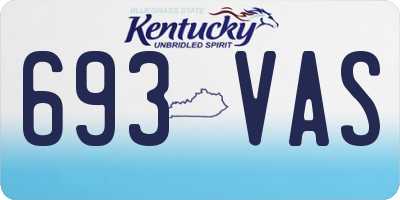 KY license plate 693VAS