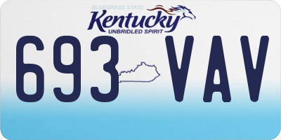 KY license plate 693VAV