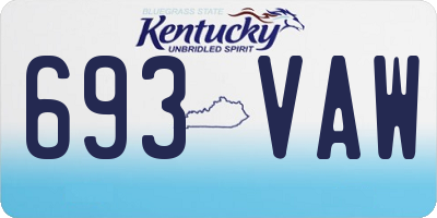 KY license plate 693VAW