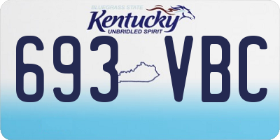 KY license plate 693VBC