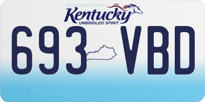KY license plate 693VBD