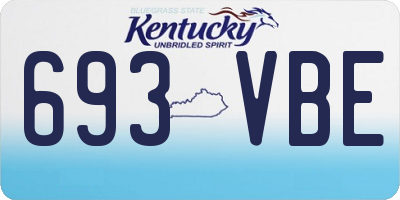 KY license plate 693VBE