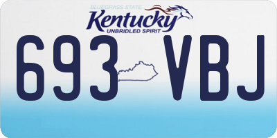 KY license plate 693VBJ