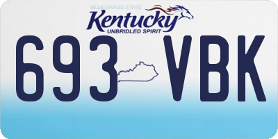KY license plate 693VBK