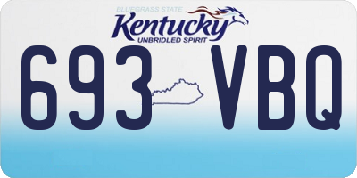KY license plate 693VBQ