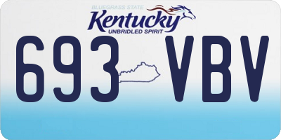 KY license plate 693VBV