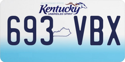 KY license plate 693VBX