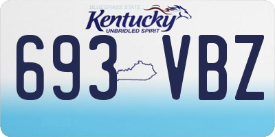 KY license plate 693VBZ